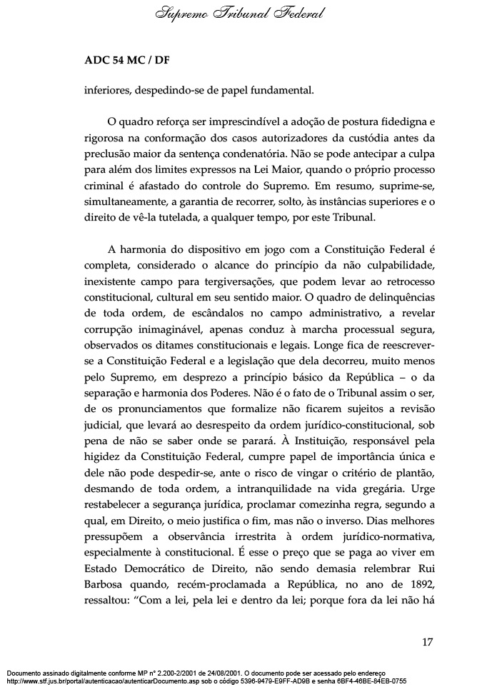 Leia a íntegra da decisão de Marco Aurélio Mello sobre 2ª instância