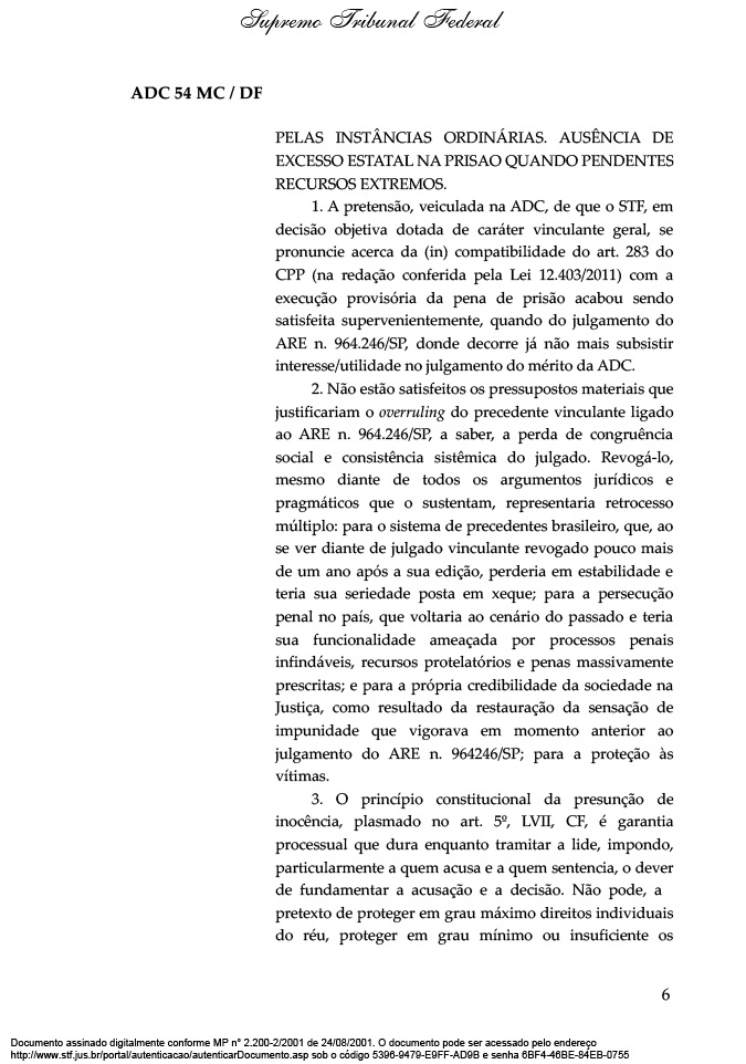 Leia a íntegra da decisão de Marco Aurélio Mello sobre 2ª instância